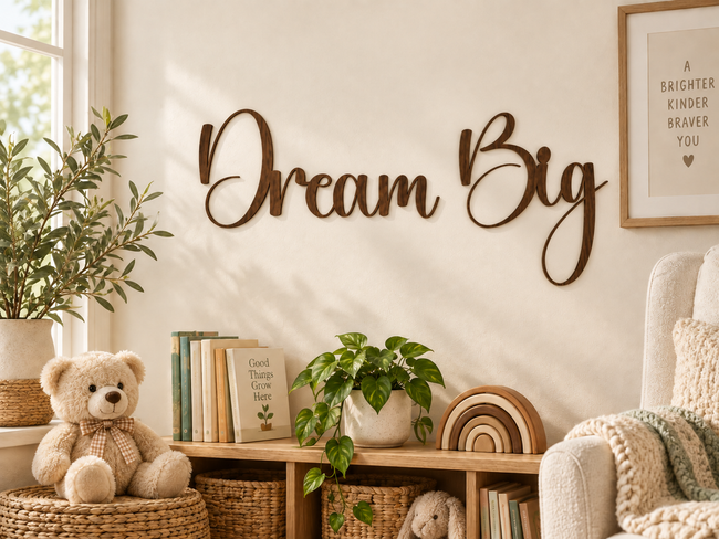 Dream Big — two separate words in Bubble