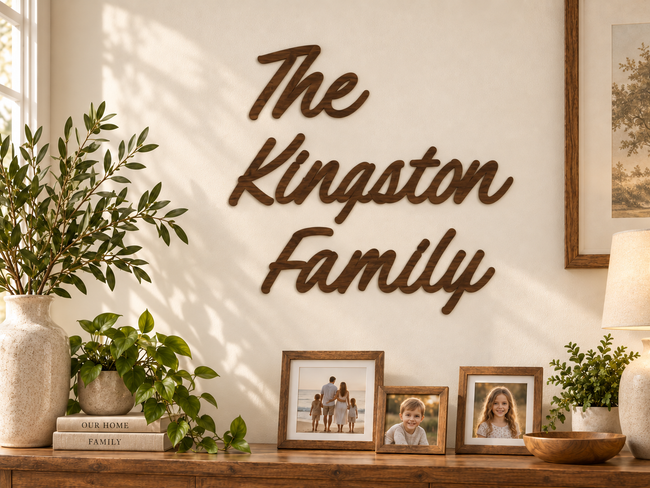 The Kingston Family — separate words, arranged on three lines