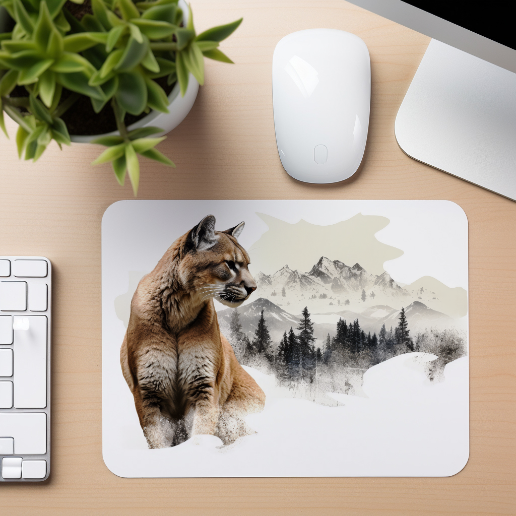 Animals And Mountains - Cougar - Mouse Pad