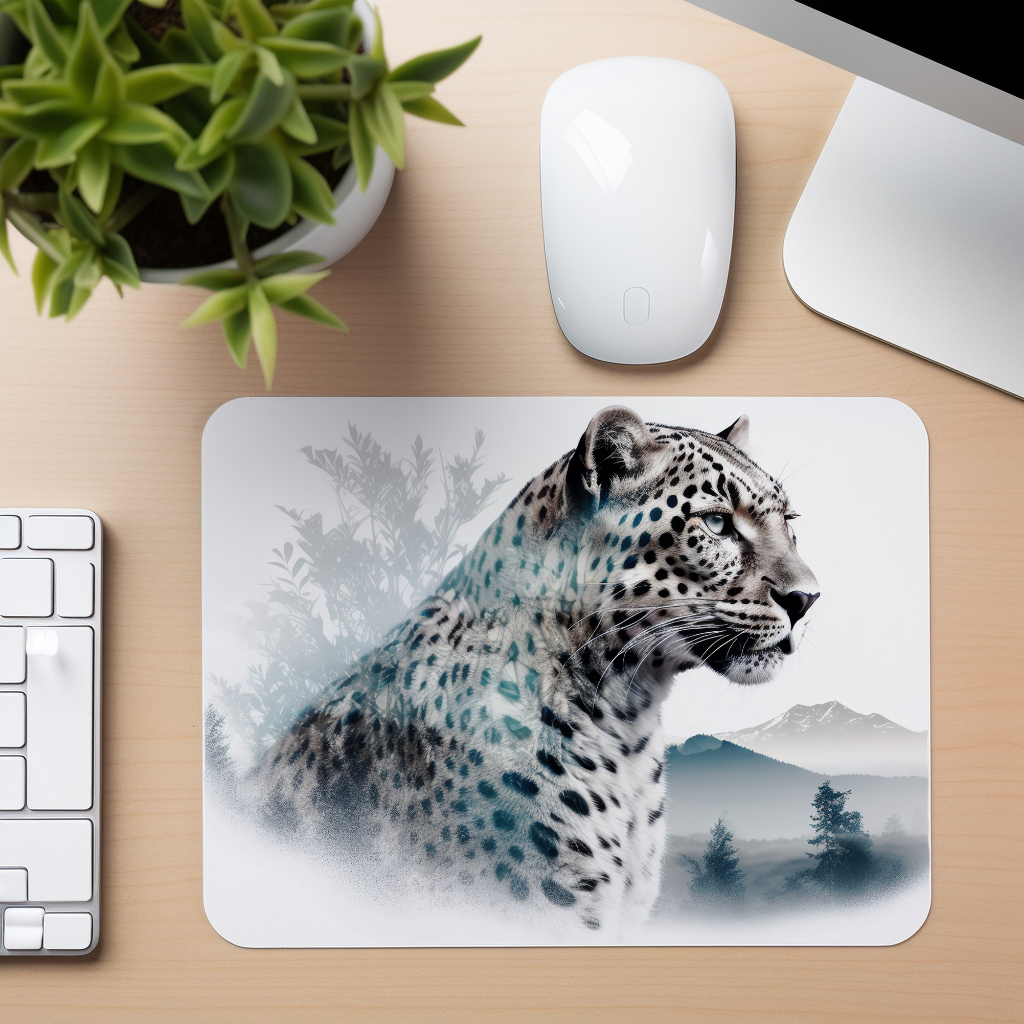 Animals And Mountains - Snow Leopard - Mouse Pad