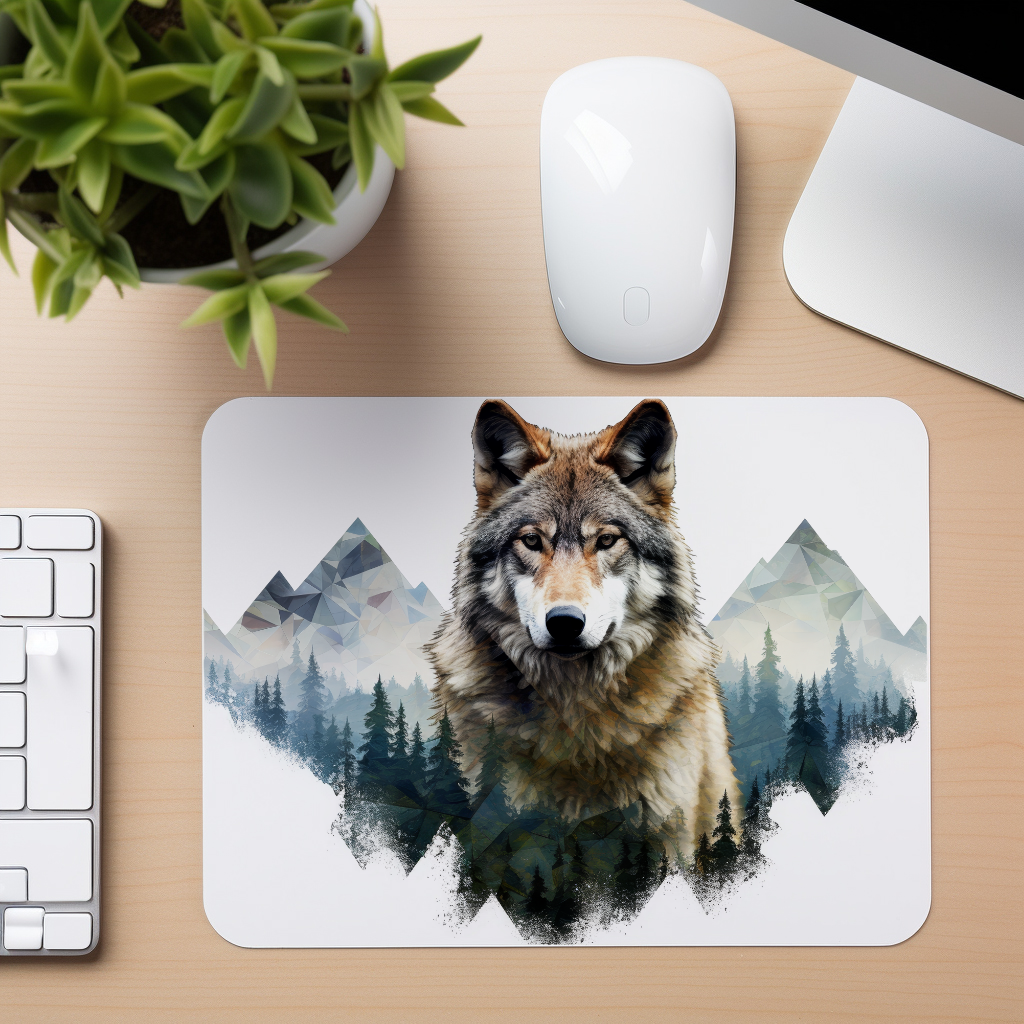 Animals And Mountains - Wolf - Mouse Pad