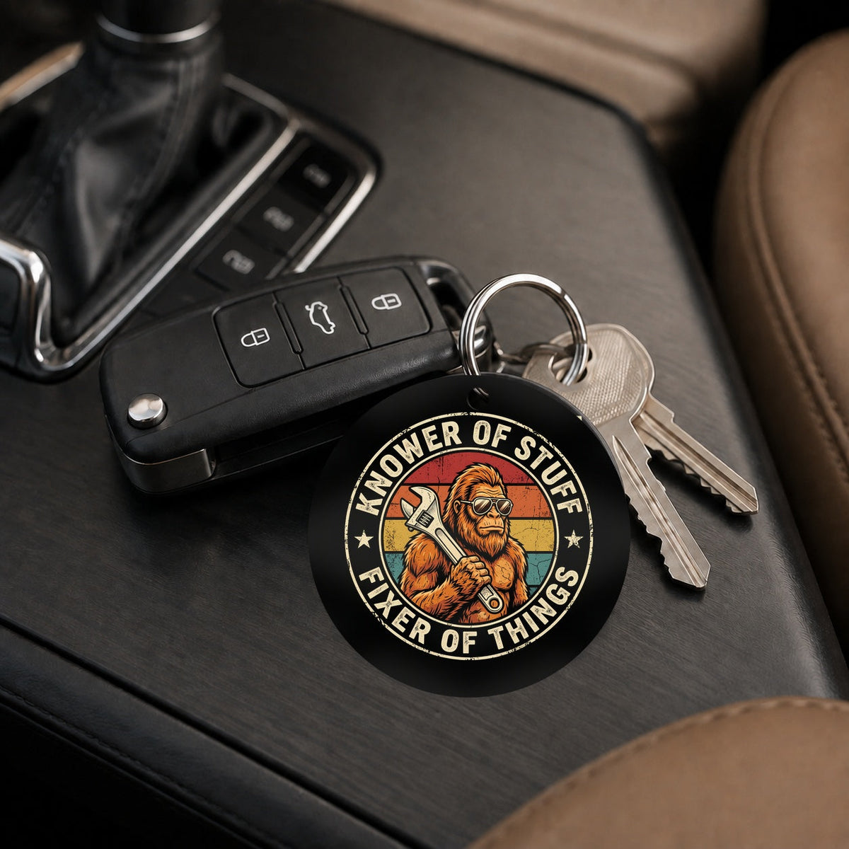 Bigfoot Fixer of Things - Keychain in black