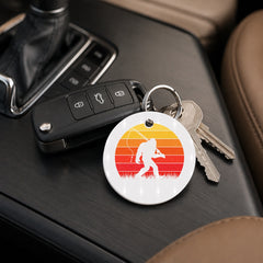 Bigfoot Sunset Cast - Keychain in white