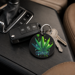 Cannabis Leaf Graffiti - Keychain in black