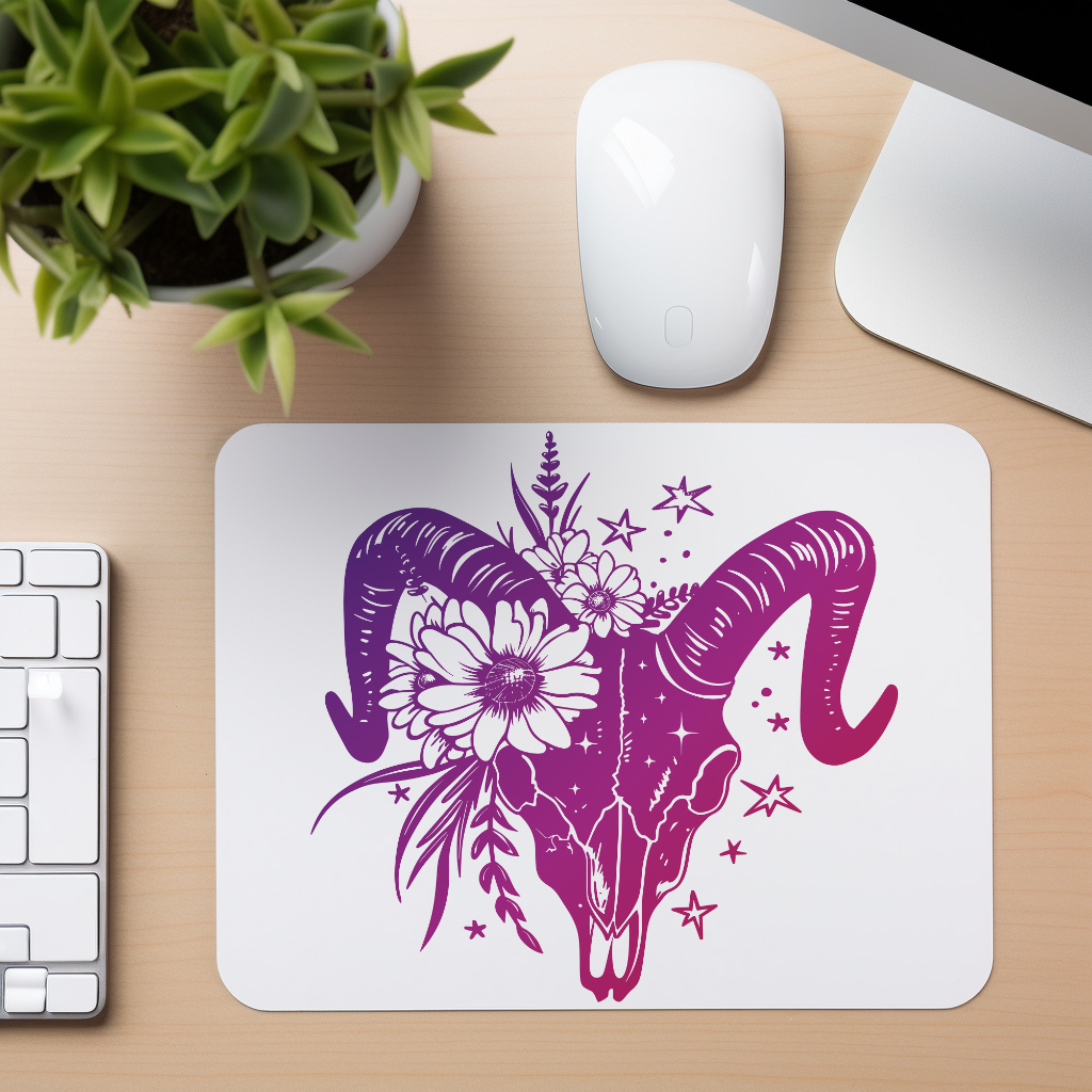Celestial Ram Skull - Mouse Pad