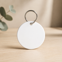 Custom Business Keychains – White Acrylic