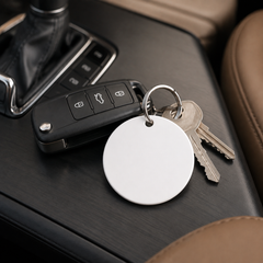 Custom Business Keychains – White Acrylic