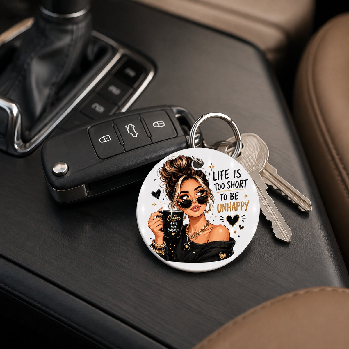 Coffee Is My Love Language - Keychain in white