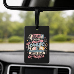 Craft Room Time Out - Rectangle Car Charm in black