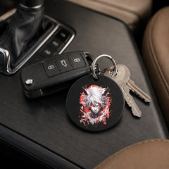 Crimson Horns Anime Demon - Keychain in black