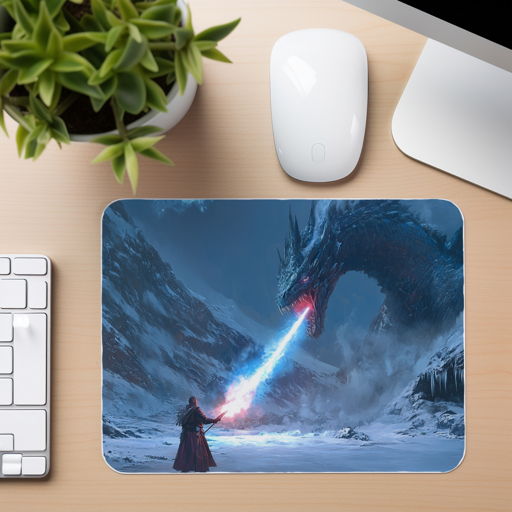 Fantasy Dragon Battle - Mouse Pad