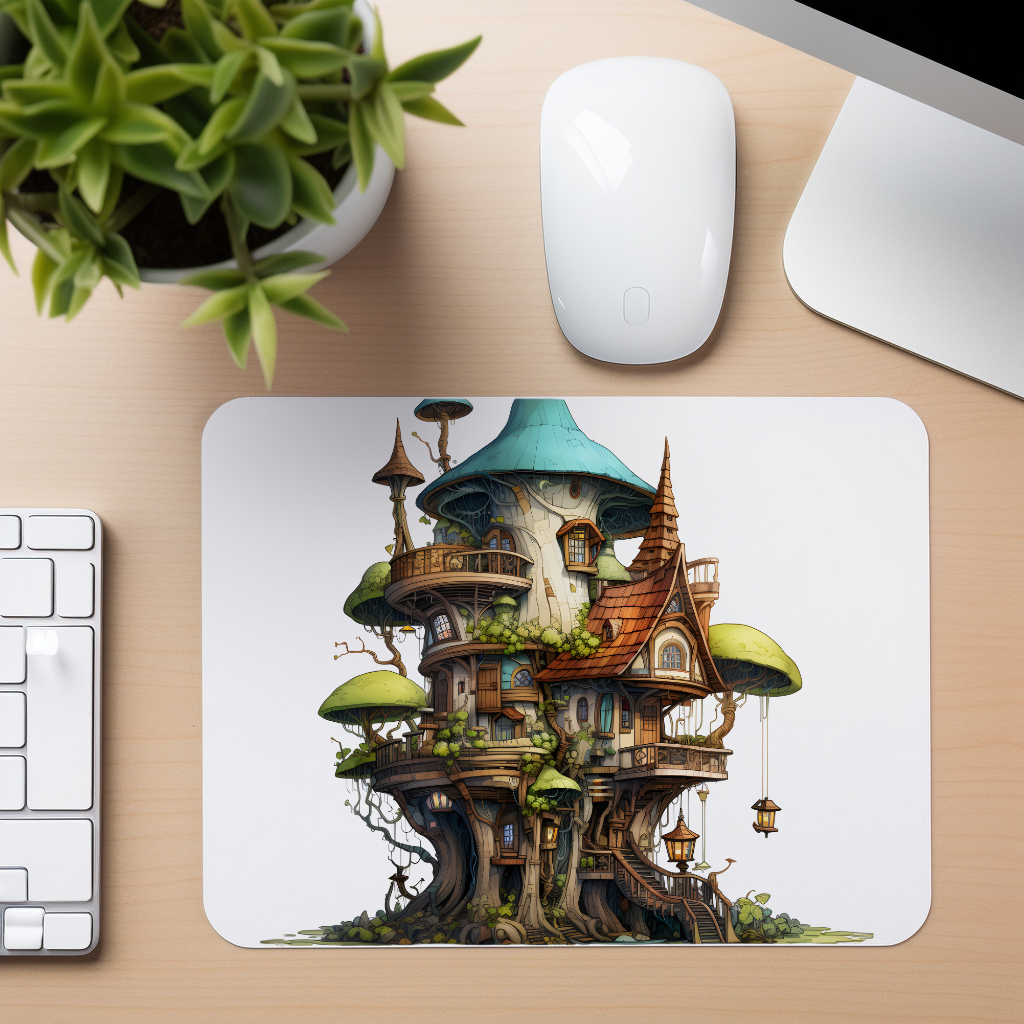 Fantasy Mushroom Cottage - Mouse Pad