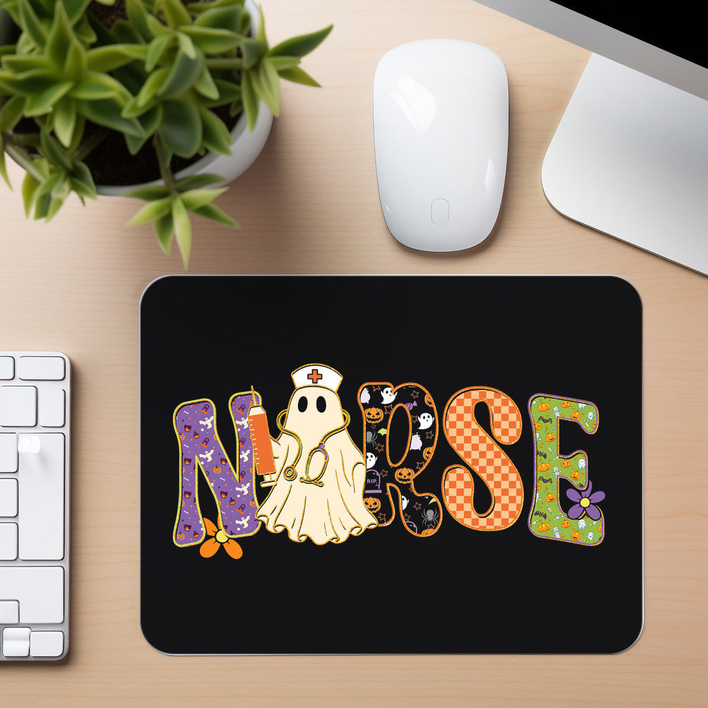 Halloween Nurse Lettering - Mouse Pad in black
