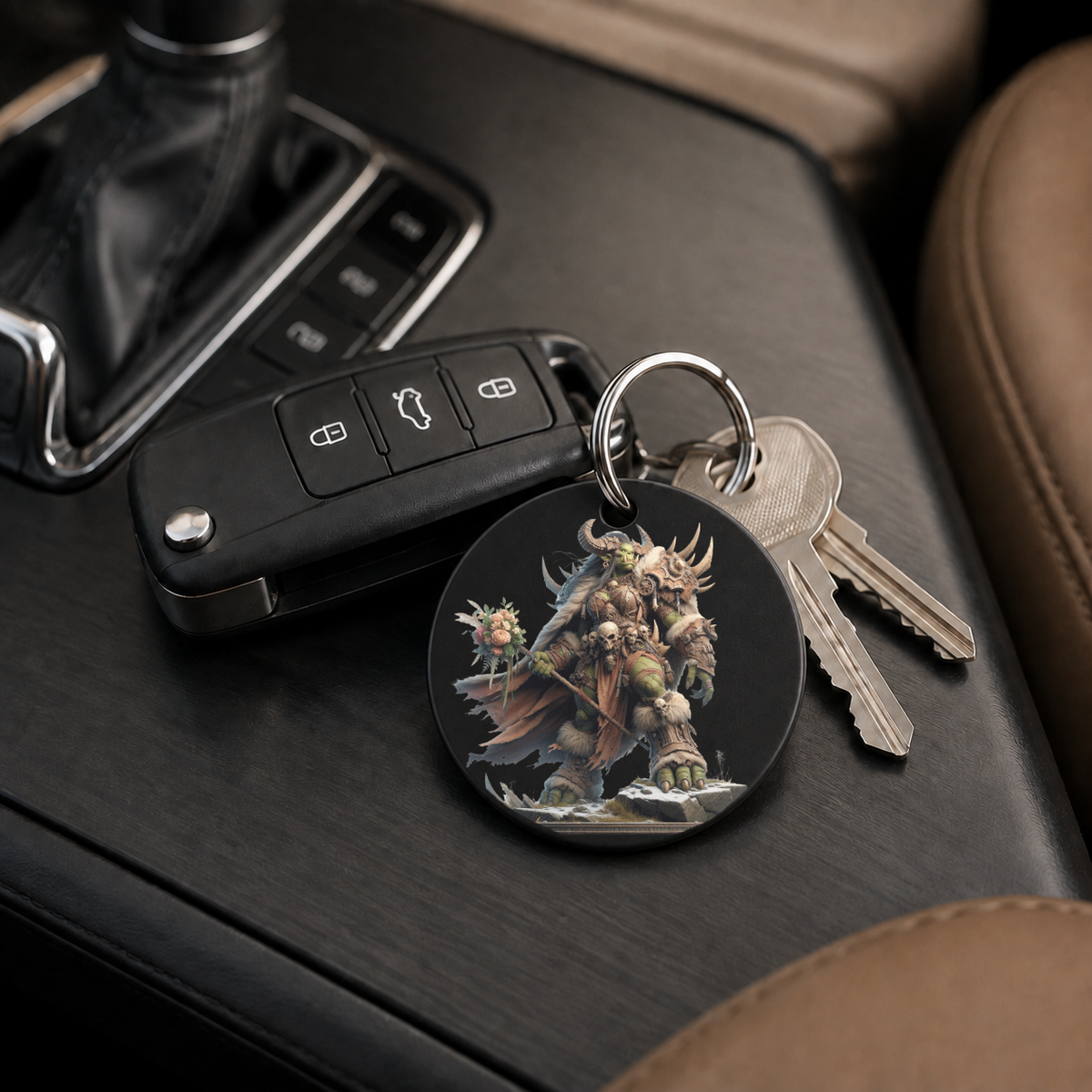 Hero Orc - Flower Bouquet - Keychain in black