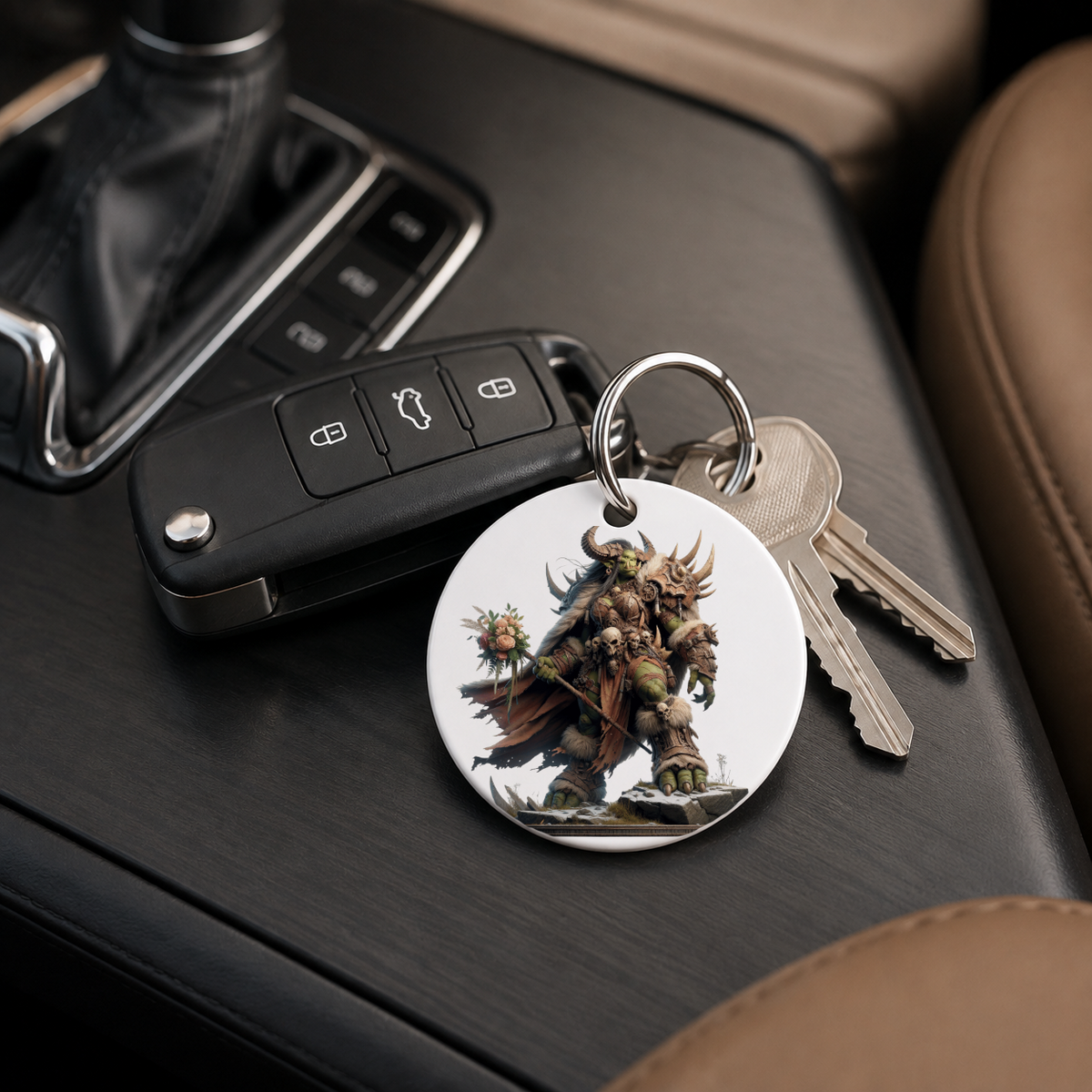 Hero Orc - Flower Bouquet - Keychain in white