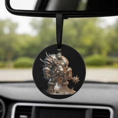 Hero Orc - Hammer Mud - Round Car Charm in black