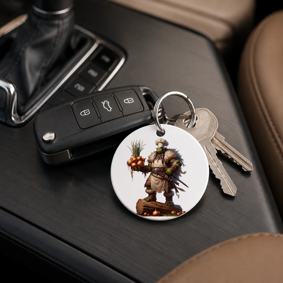 Hero Orc - Spiked Armor Mud - Keychain in white