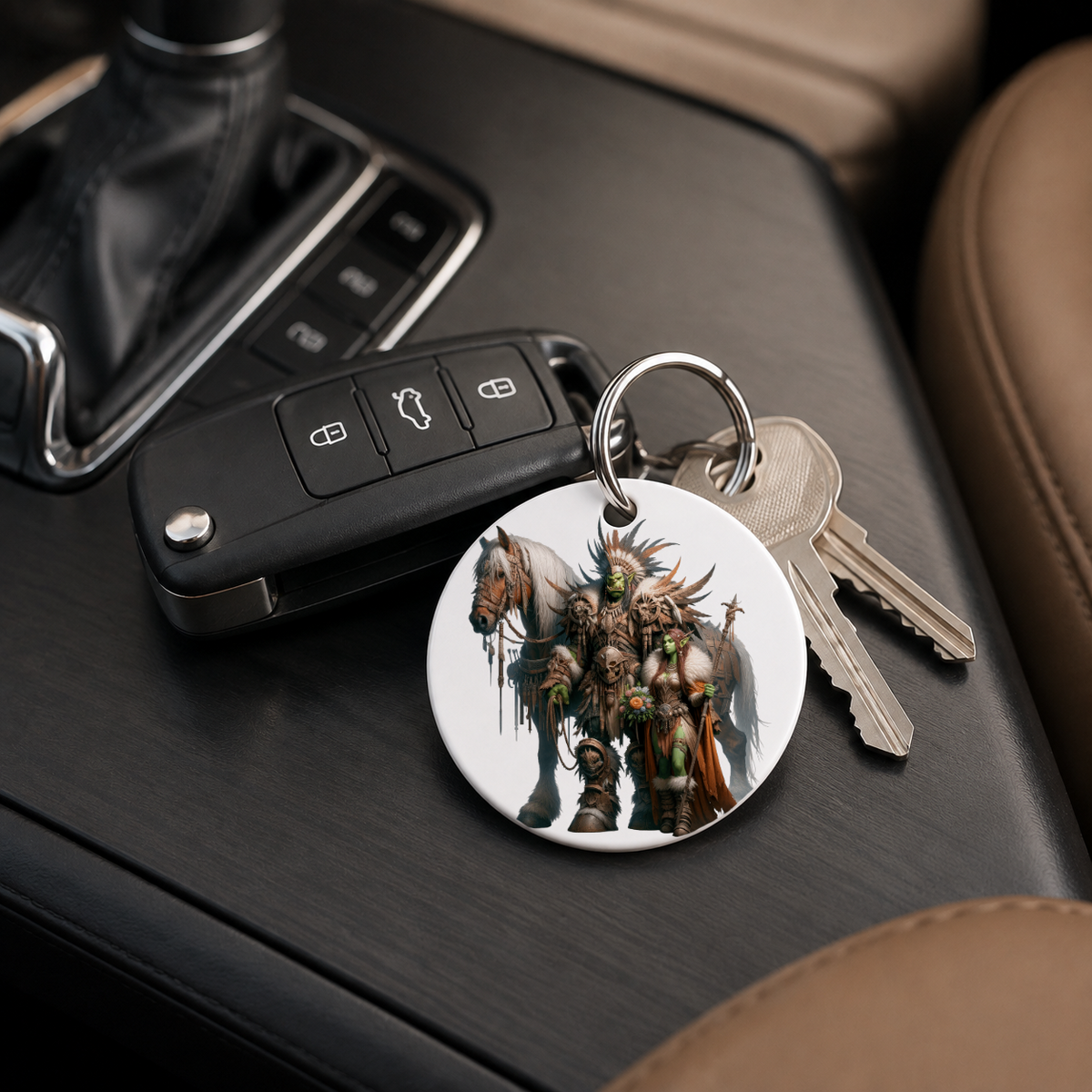 Hero Orc Family - Horse - Keychain in white