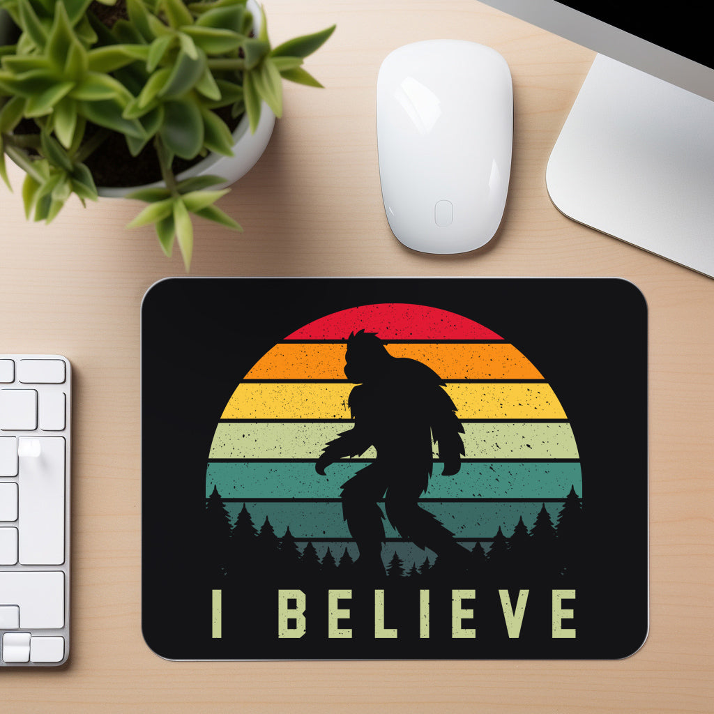 I Believe Bigfoot - Mouse Pad in black