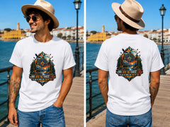 Into The Forest Bear Compass 2 - Men's T-Shirt in white, showing front and back print placement choices