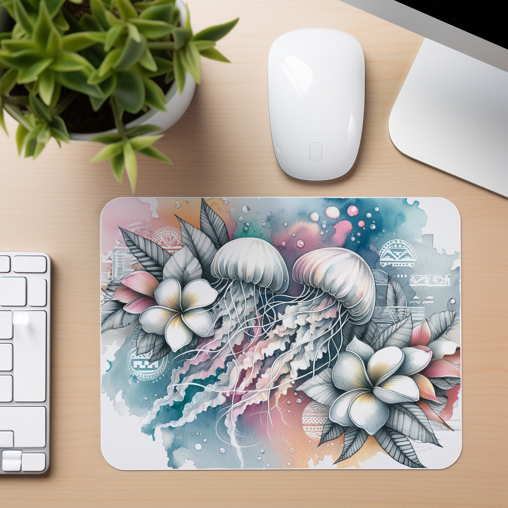 Jellyfish Floral - Mouse Pad