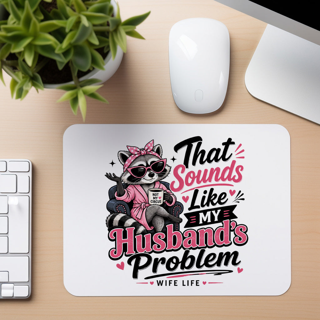 My Husband's Problem - Mouse Pad in white