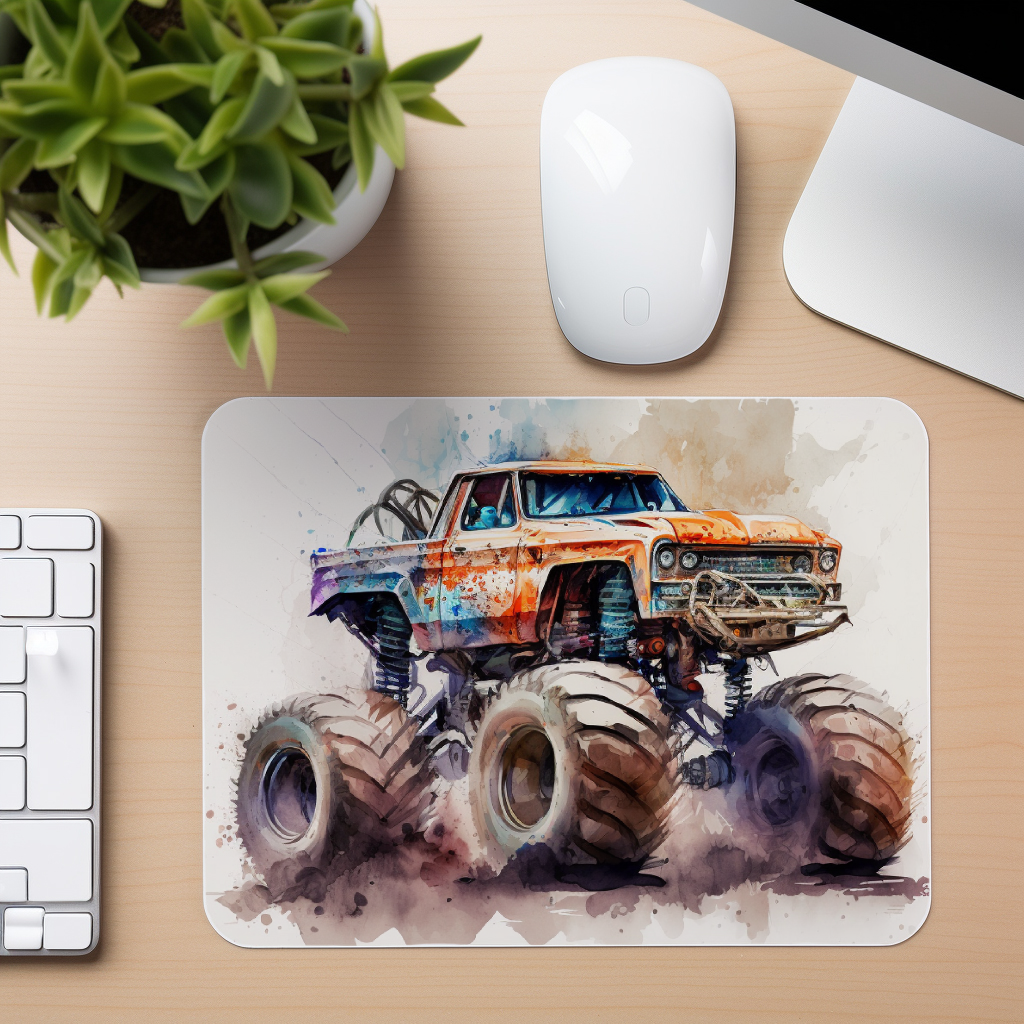 Orange Monster Truck - Mouse Pad