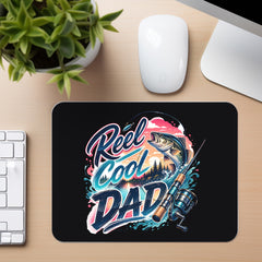 Reel Cool Dad - Neon Bass - Mouse Pad in black