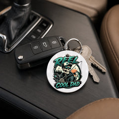 Reel Cool Dad - Skeleton - Keychain in white