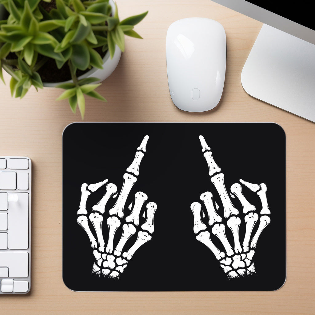 Skeleton Double Salute - Mouse Pad in black