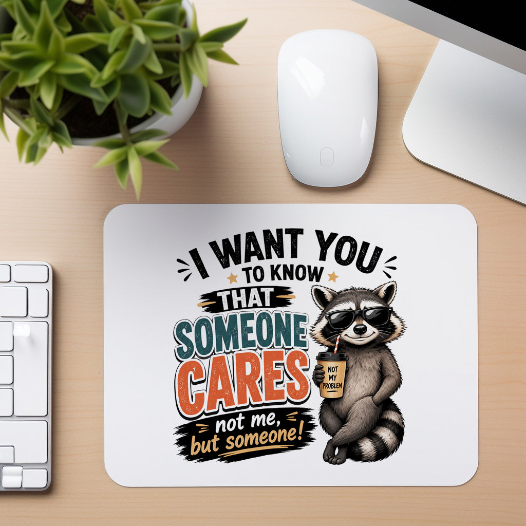 Someone Cares Not Me - Mouse Pad in white