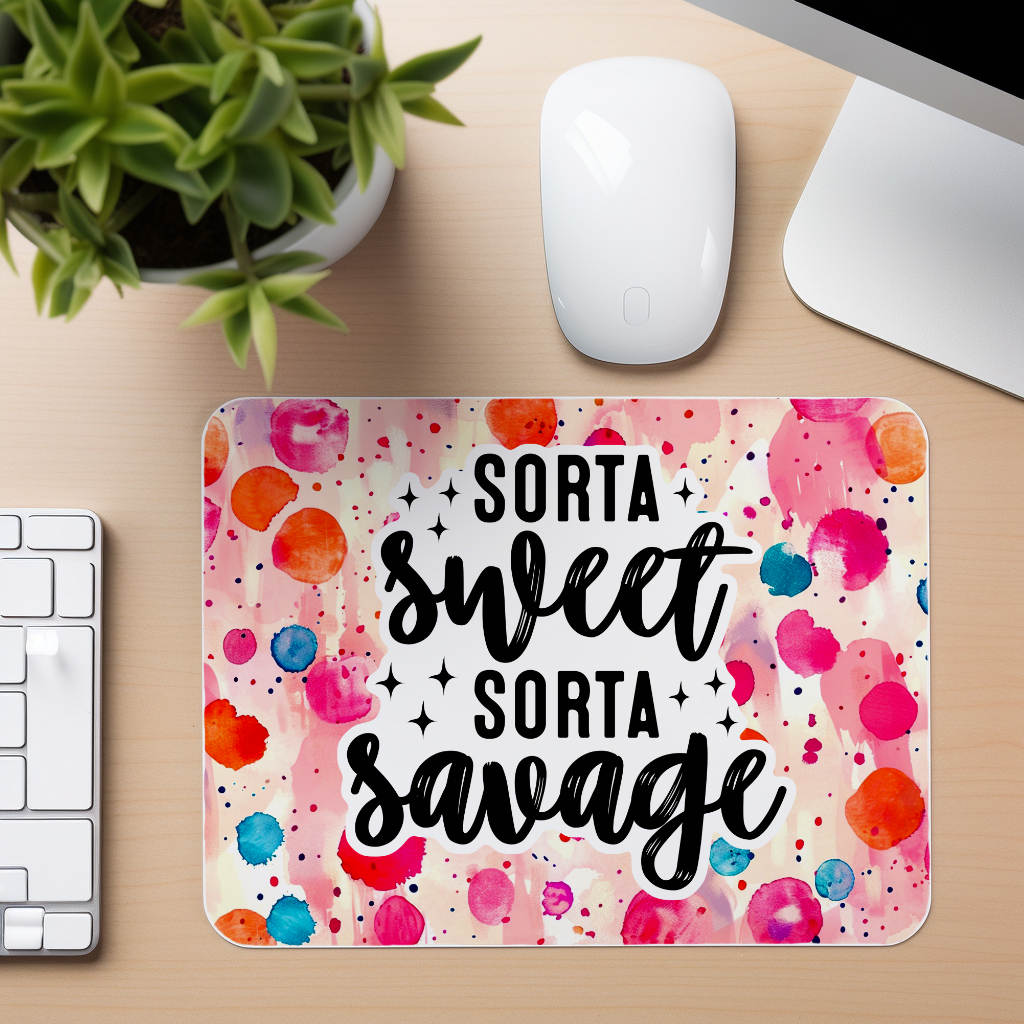 Sorta Sweet Sorta Savage Quote - Mouse Pad