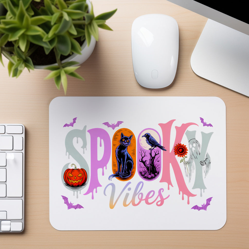 Spooky Vibes Pastel - Mouse Pad in white