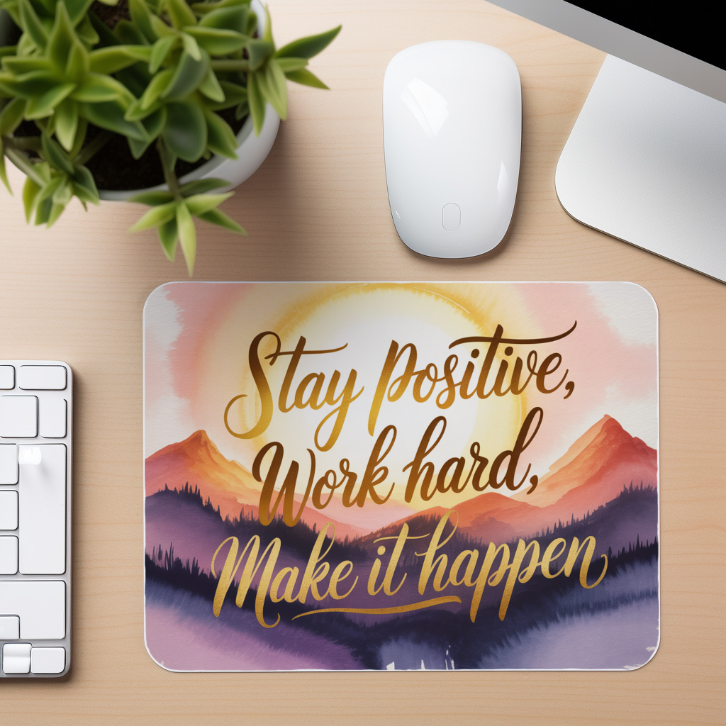 Stay Positive Work Hard Quote - Mouse Pad
