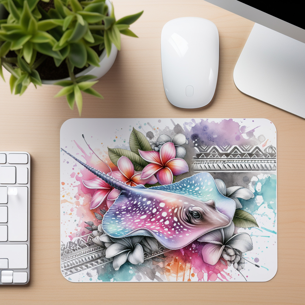 Stingray Floral - Mouse Pad