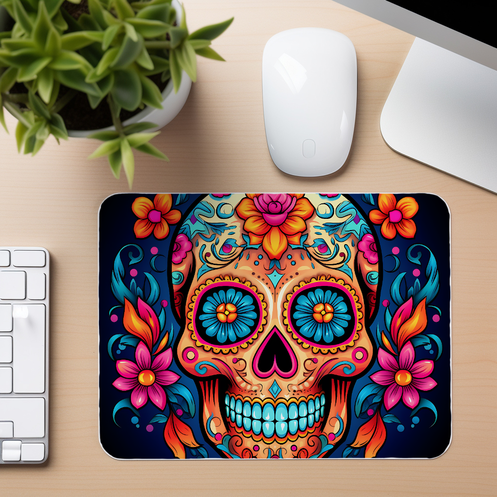 Sugar Skull Floral - Mouse Pad