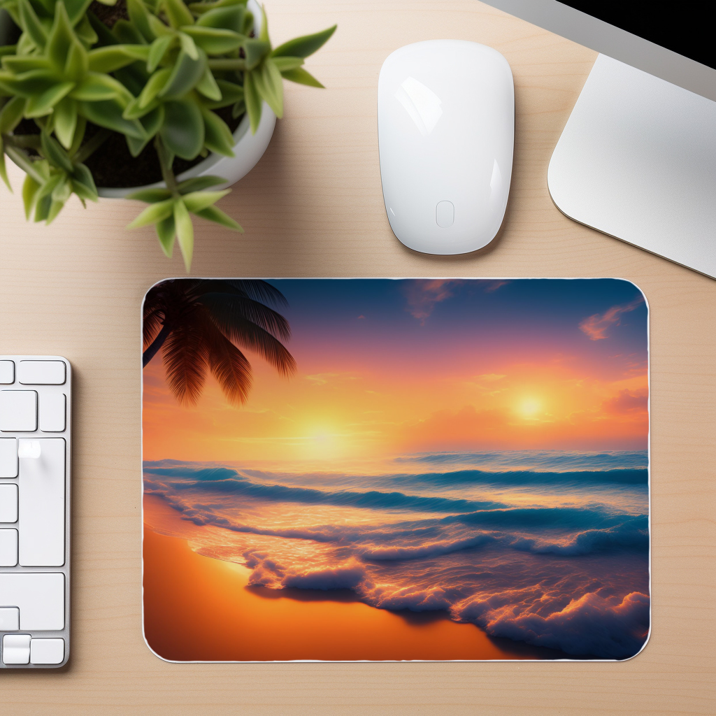 Sunset Beach Palms - Mouse Pad