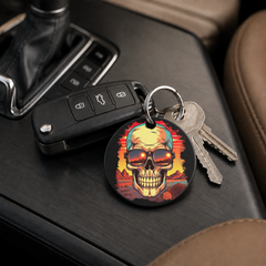 Sunset Skull - Red Desert - Keychain in black