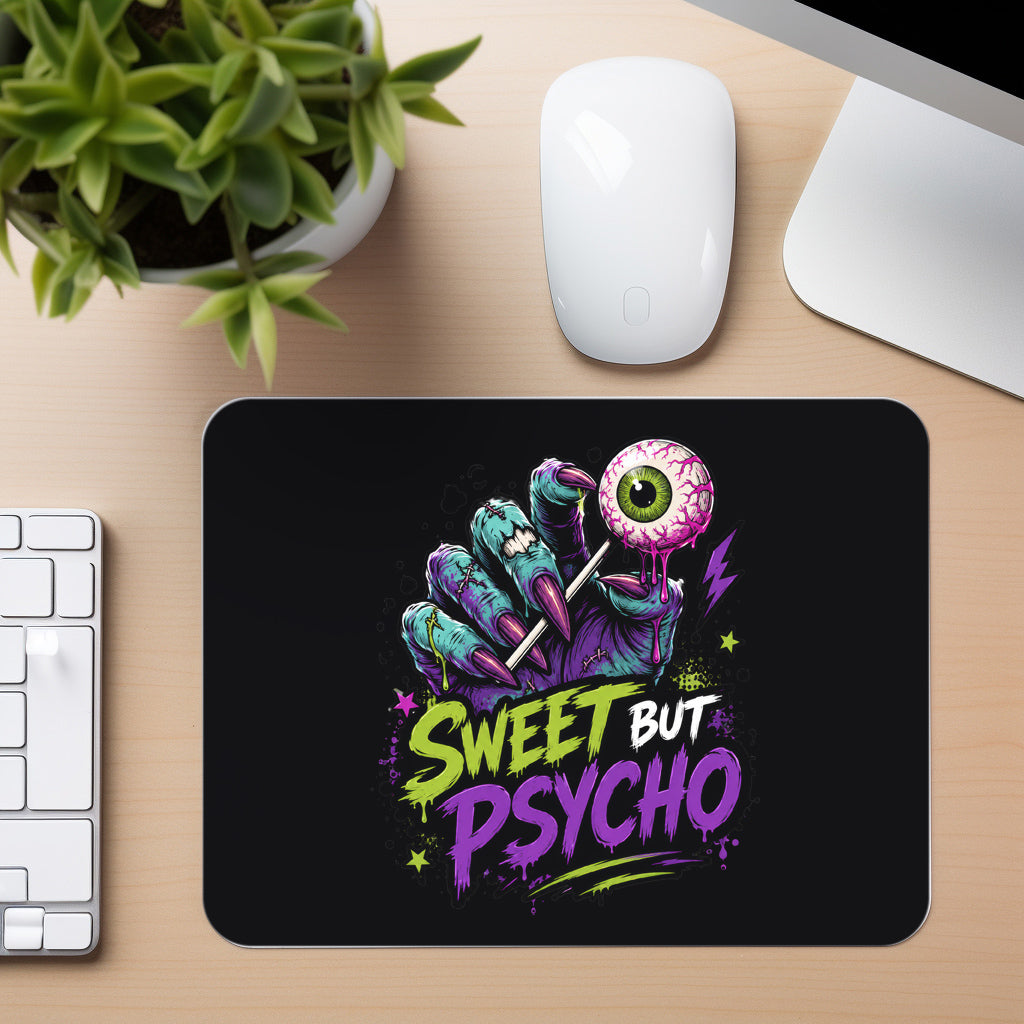 Sweet but Psycho - Eyeball Lollipop - Mouse Pad in black