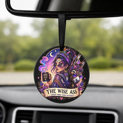 The Wise Ass - Round Car Charm in black