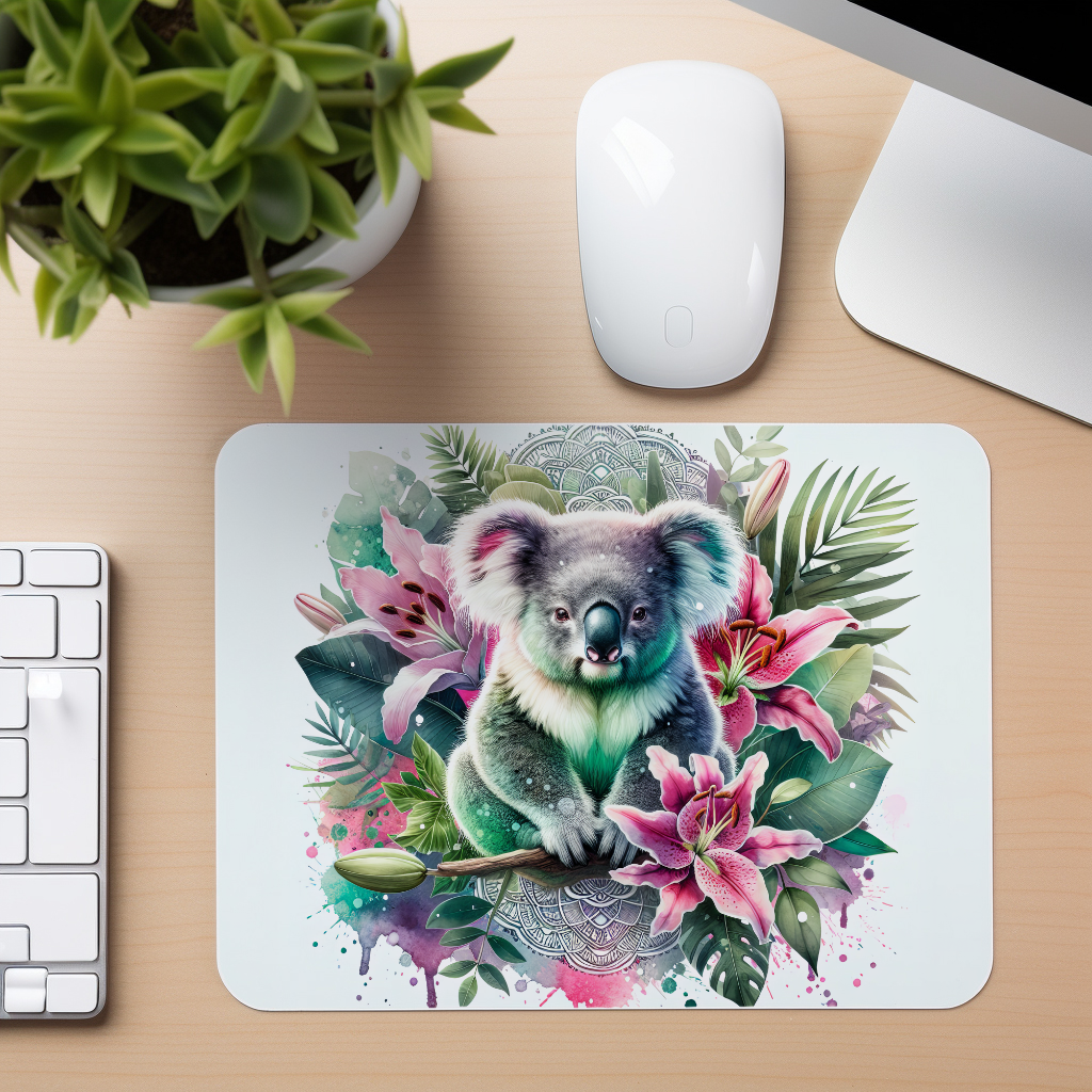 Tropical Koala Floral - Mouse Pad