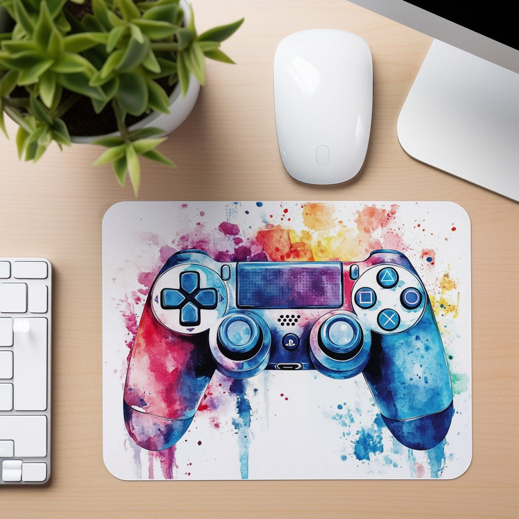 Watercolor Game Controller - Mouse Pad
