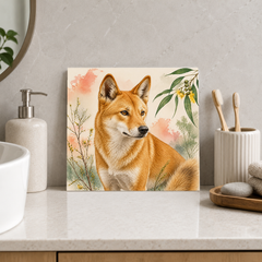 Golden Dingo ceramic decorative tile in Pop Color, shown in a room mockup