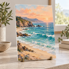 tile art portrait — illustrative custom printed ceramic tile with display stand
