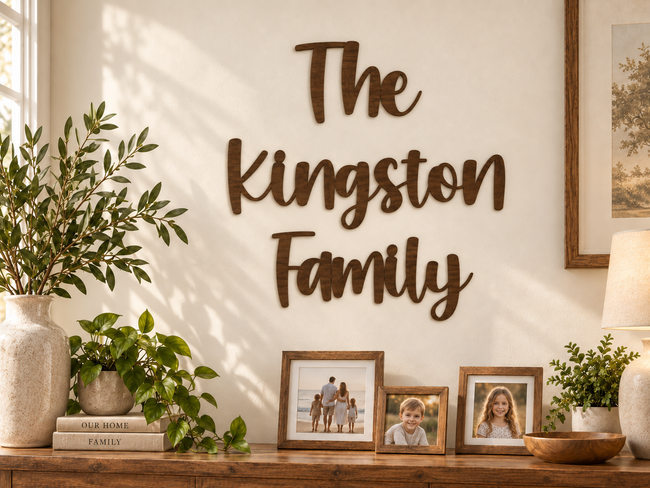 The Kingston Family — separate words, arranged on three lines