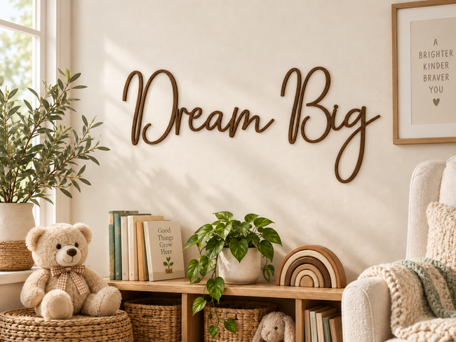 Dream Big — two separate words in Framhouse