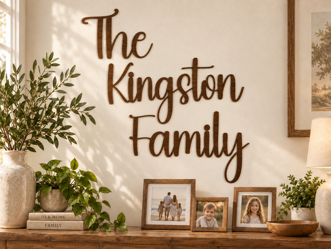 The Kingston Family — separate words, arranged on three lines
