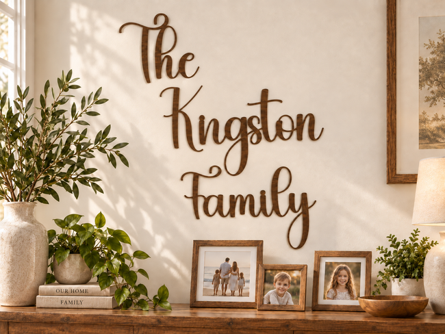 The Kingston Family — separate words, arranged on three lines