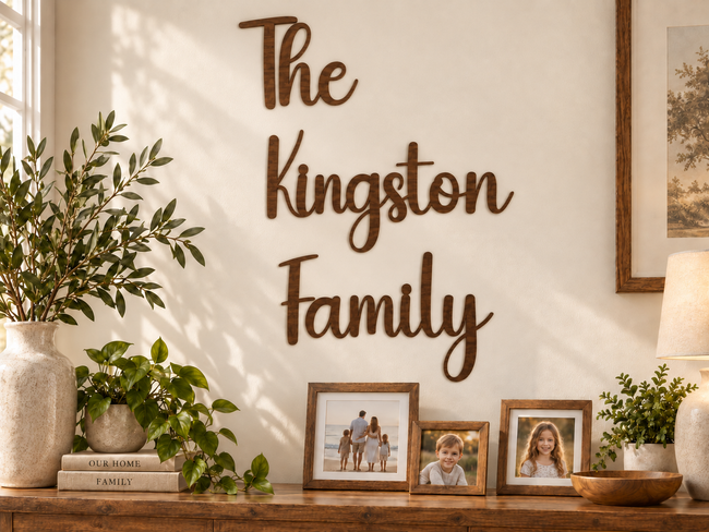 The Kingston Family — separate words, arranged on three lines