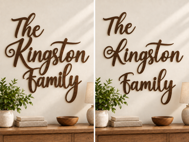 Joined as one piece (left) · Separate words (right)